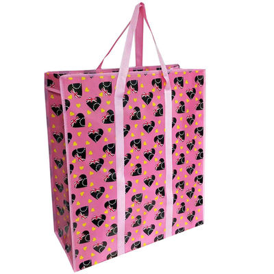 Laminated Non Woven Pp Thẻ mua sắm tạp hóa Zip Bags Long Handle Tote Bags tái sử dụng