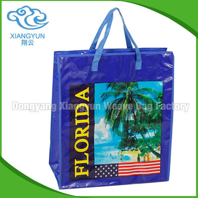 Florida Design Custom Woven Bag túi polypropylene với tay cầm CMYK