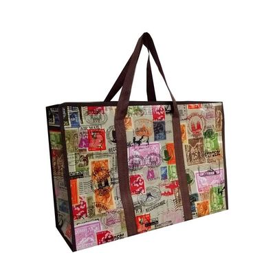 30 đến 50cm tái chế túi mua sắm dệt PP túi tạp hóa tái sử dụng tùy chỉnh