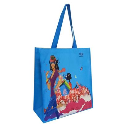 Feather Folding Handle Printed Pp Woven Shopping Bag Độ phân giải cao in CMYK